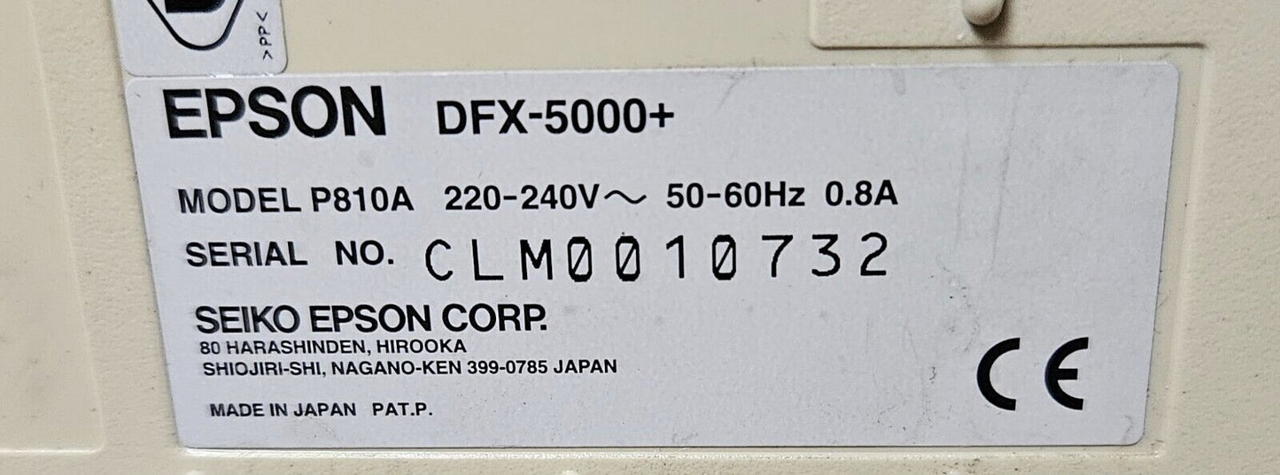 EPSON DFX-5000+ MONOCHROME DOT MATRIX PRINTER