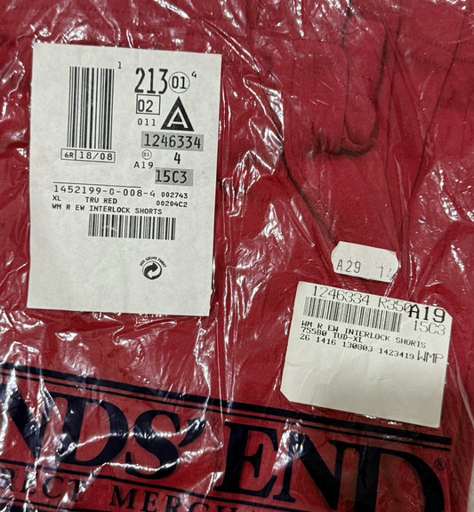 Lands End Ladies Red Interlock Shorts Size XL