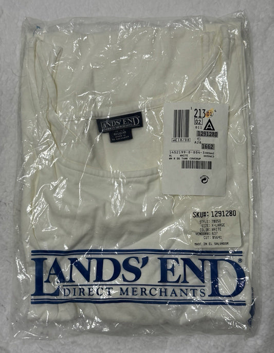 Lands End Ladies Tank White Coverup Size XL